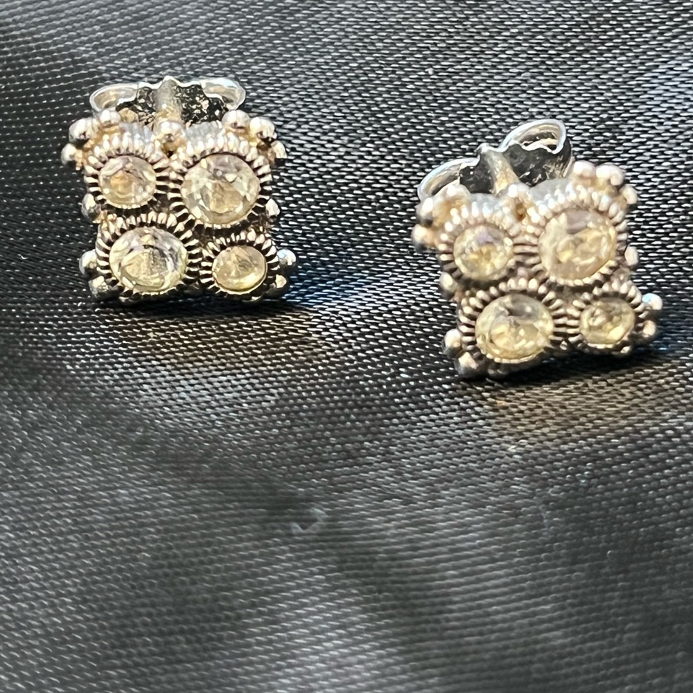 Judith Ripken white topaz sterling silver stud earrings